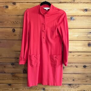 Vintage Trina Turk Red Shift Dress Size 8